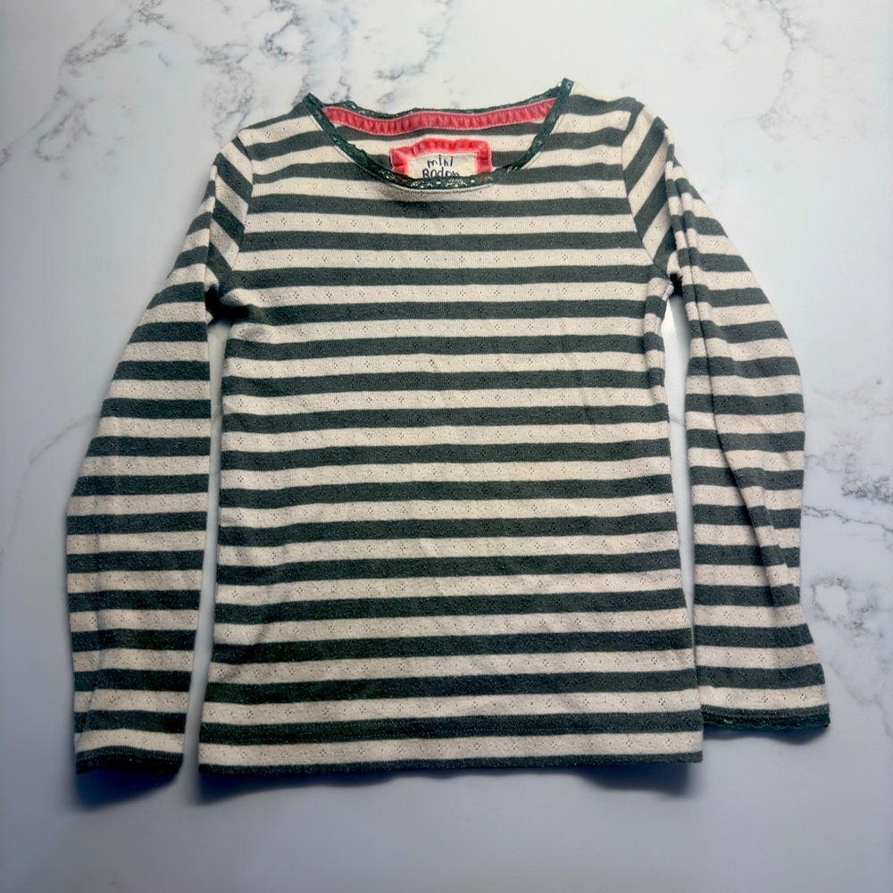 Mini Boden girl 4-5 striped shirt